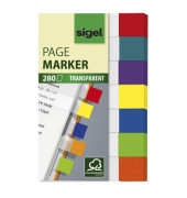 Haftmarker HN677, TRANSPARENT, 84x50mm, 7-farbig sortiert, ohne, rechteckig