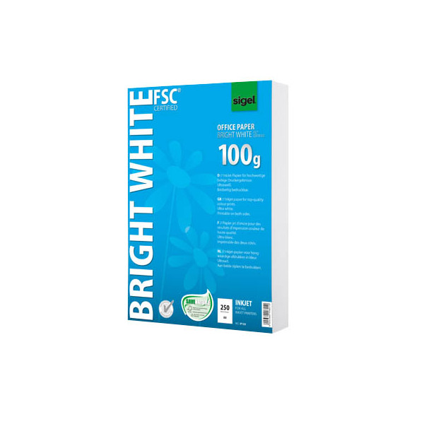 14 Stück Sigel Inkjetpapier Bright White IP 125, A4 100g weiß matt beidseitig bedruckbar 4004360998010 Sigel