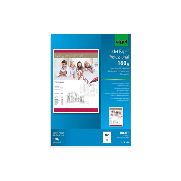 4004360992728 - Inkjetpapier Professional IP383 A3 160g hochweiß matt einseitig bedruckbar 4004360992728 100 Blatt