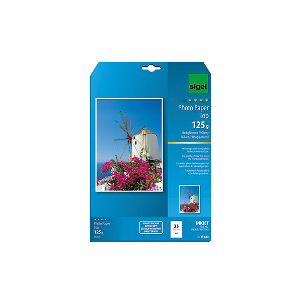 4004360996849 - Fotopapier Top Ip663 A4 für Inkjet 125g hochweiß hochglänzend einseitig bedruckbar 4004360996849 25 Blatt