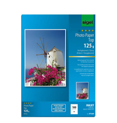 Inkjet-Fotopapier A4 IP-664 Top einseitig hochglänzend 125g