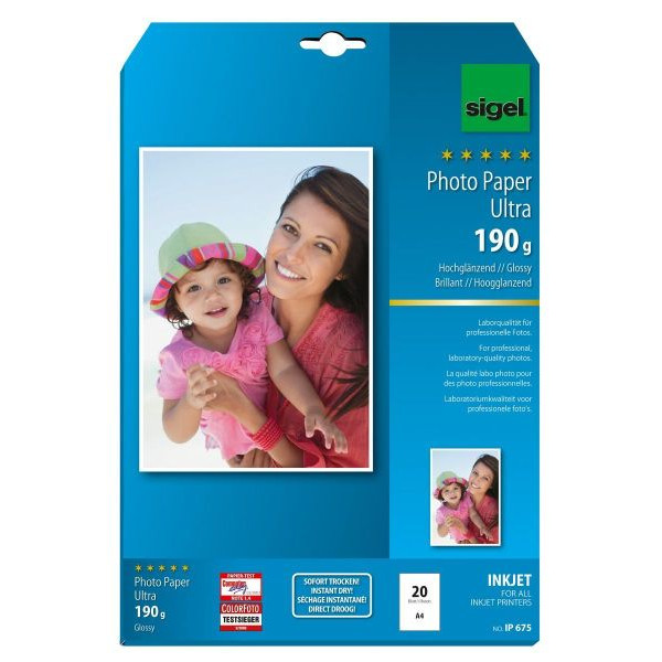 4004360996924 - Fotopapier Ultra IP675 A4 für Inkjet 180g superweiß hochglänzend einseitig bedruckbar 4004360996924 20 Blatt