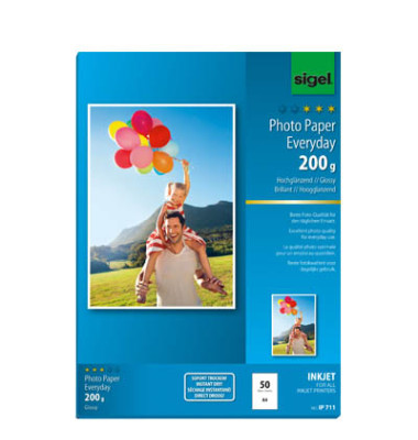 Fotopapier Everyday IP 711, A4, für Inkjet, 200g weiß hochglänzend einseitig bedruckbar