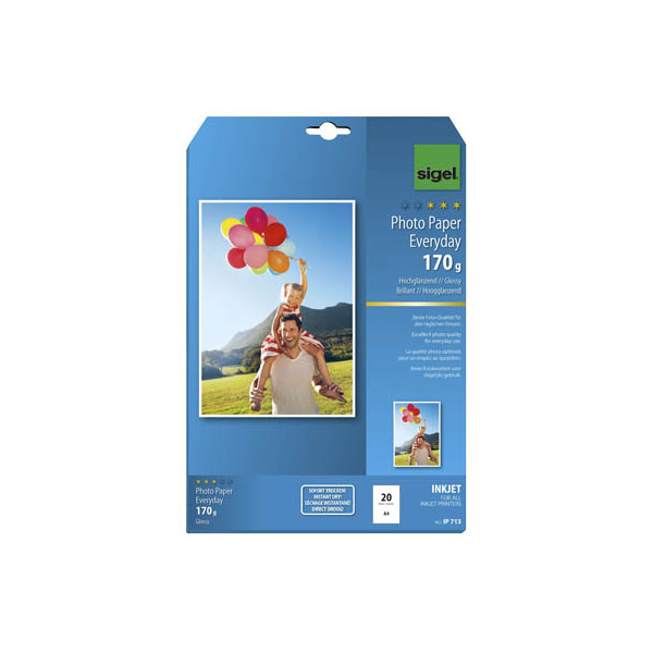 4004360998829 - Fotopapier Everyday IP 713 A4 für Inkjet 170g weiß hochglänzend einseitig bedruckbar 4004360998829 20 Blatt