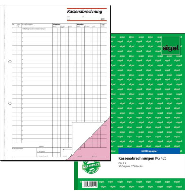 Kassenabrechnungsbuch KG425 A4 2x50 Blatt Kassenabrechnungsbuch KG425 A4 2x50 Blatt