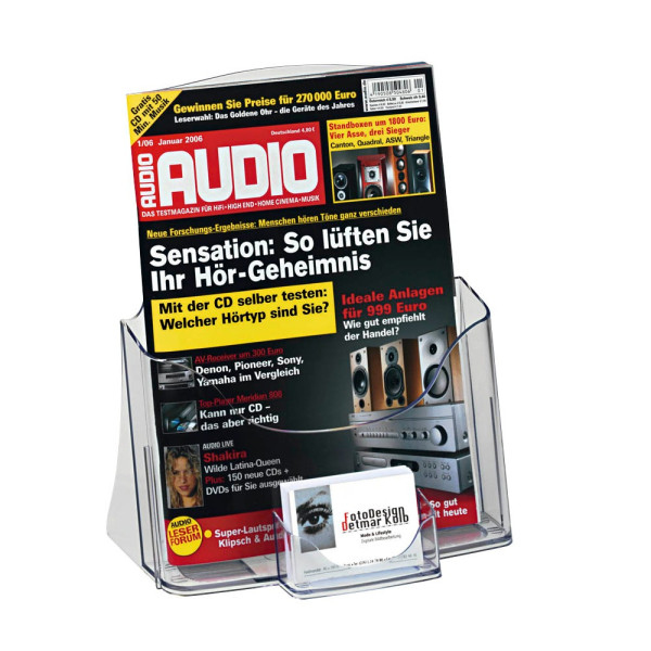 4004360982002 - Tischprospekthalter 2 Fächer A4   Visitenkarte glasklar 4004360982002 Sigel