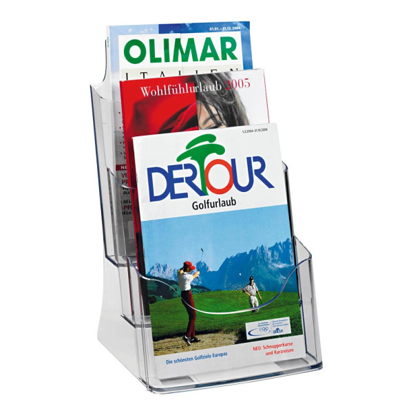 4004360982064 - SIGEL Tischprospekthalter transparent DIN A4 3 Fächern 245 x 170 x 400 cm 1 St