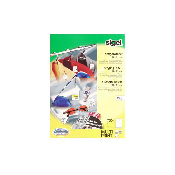 4004360997327 - Hängeschilder für Preis- und Warenauszeichnung weiß 38x55mm LP716 4004360997327 750 Stück