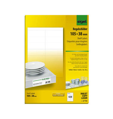 Regalschilder 170g weiß 105x38mm 420 St Regalschilder 170g weiß 105x38mm 420 St