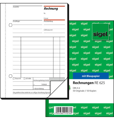 Rechnung RE625 A6 hoch 2x50 Blatt