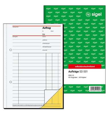 Auftragsblock Auftragsbuch A5 SD001 selbstdurchschreibend