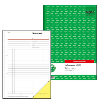 Lieferschein SD015 A4 hoch selbstdurchschreibend 2x40 Blatt