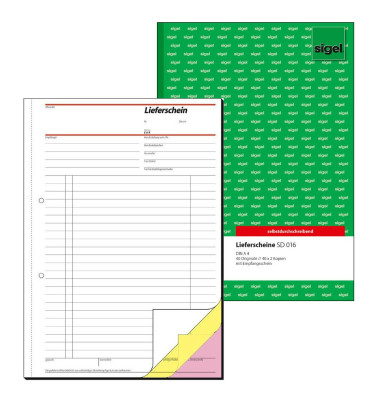 Lieferschein SD016 A4 hoch selbstdurchschreibend 3x40 Blatt