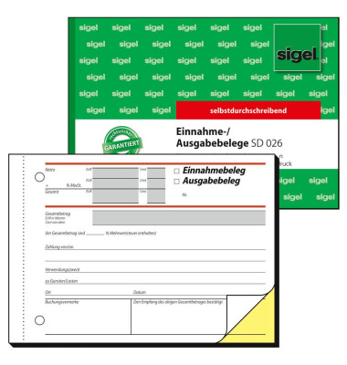 Ausgabe- Einnahmebeleg SD026 selbstdurchschreibend A6 quer 2x40 Blatt