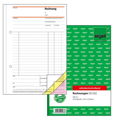 Rechnung SD032 A5 hoch selbstdurchschreibend 3x40 Blatt Rechnung SD032 A5 hoch selbstdurchschreibend 3x40 Blatt