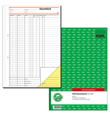 Kassenbuch SD056 für EDV-Erfassung A4 hoch selbstdurchschreibend 2x40 Blatt Kassenbuch SD056 für EDV-Erfassung A4 hoch selbstdurchschreibend 2x40 Blatt