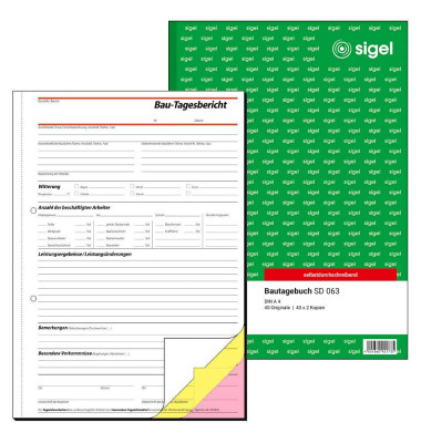 Bautagebuch SD063 A4 hoch 3x40 Blatt