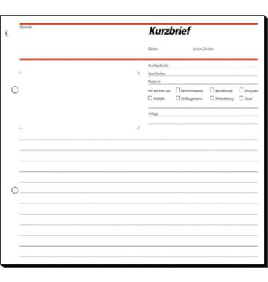 Kurzbrief SD009 A4 2/3 selbstdurchschreibend 50 Blatt