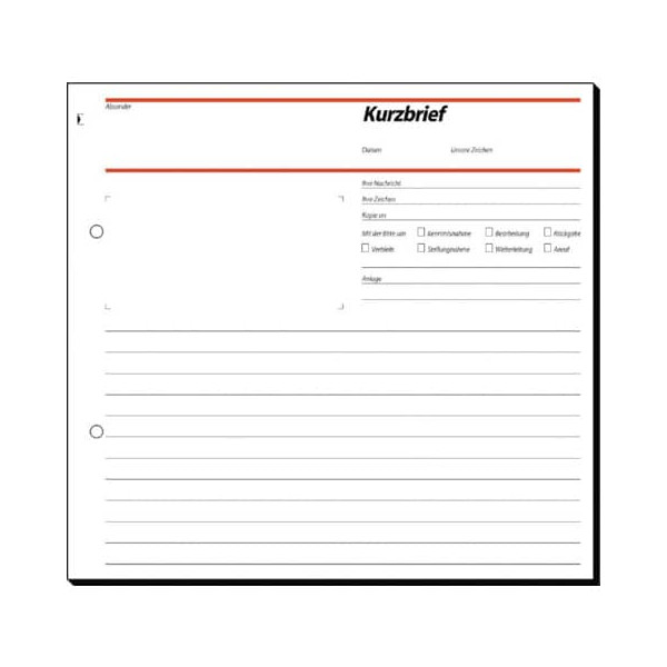 4004360911088 - Kurzbrief SD009 A4 2 3 selbstdurchschreibend 50 Blatt 4004360911088 Sigel