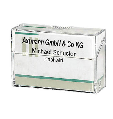 Visitenkarten-Box glasklar für Karten 85x56mm