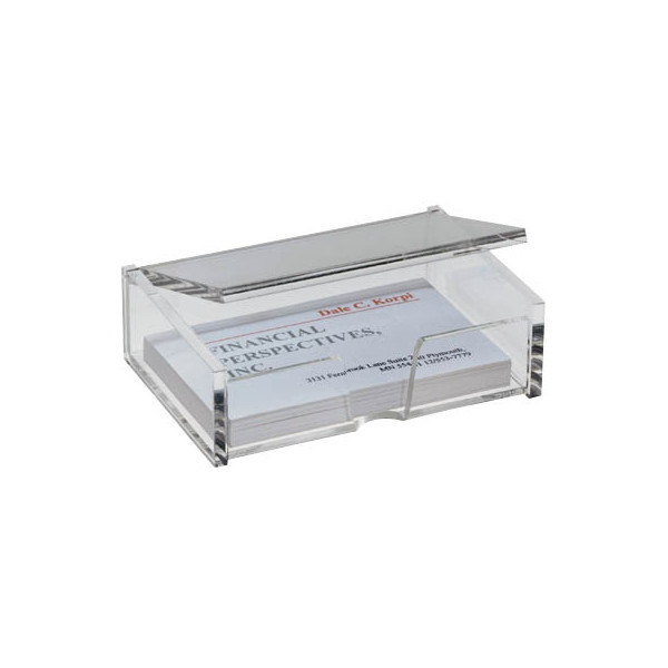 4004360980695 - 0 SIGEL Visitenkartenbox Visitenkarten-Box Mit Klappdec glasklar