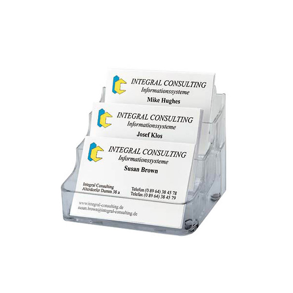 4004360961335 - SIGEL Visitenkartenhalter glasklar für pro Fach bis zu 70 Visitenkarten