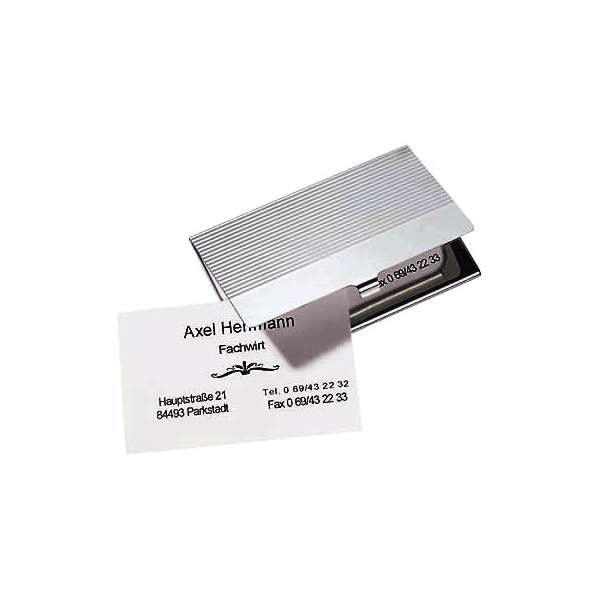 4004360946929 - - Visitenkartenetui 95 x 07 x 62 cm (b x h x t) 20 Karten Chrom silber