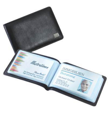 Visitenkartenmappe Torina schwarz 90x58mm 40K. Leder Visitenkartenmappe Torina schwarz 90x58mm 40K. Leder