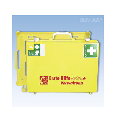 Erste Hilfe-Koffer Extra+ Verwaltung gelb gefüllt DIN 13157 Erste Hilfe-Koffer Extra+ Verwaltung gelb gefüllt DIN 13157