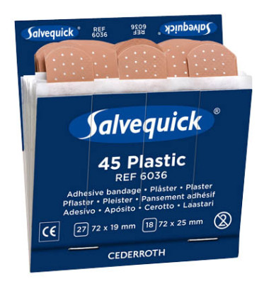 Wundpflaster Plastic 6036, 45 St&uuml;ck, 1,9x7,2cm, hautfarben