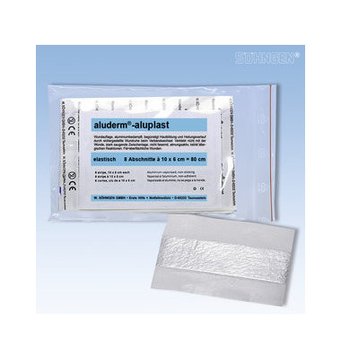 Aluderm Verbandkastenersatzfüllung aluplast Abschnitte à 10 x 6 cm elastisch Aluderm Verbandkastenersatzfüllung aluplast Abschnitte à 10 x 6 cm elastisch