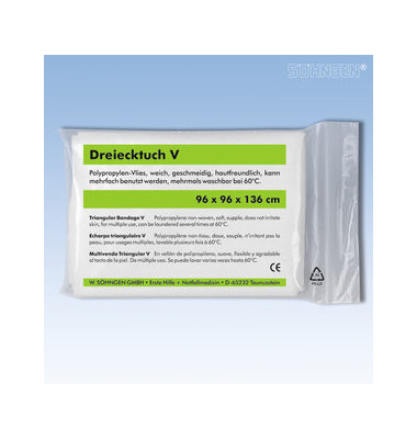 Dreiecktuch V wei&szlig; 96x96x136cm DIN 13168