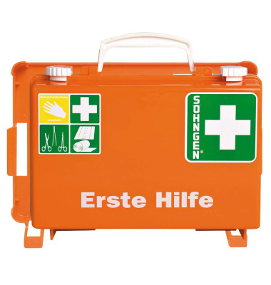 Erste-Hilfe-Koffer QUICK-CD Standard orange gefüllt DIN 13157 Erste-Hilfe-Koffer QUICK-CD Standard orange gefüllt DIN 13157