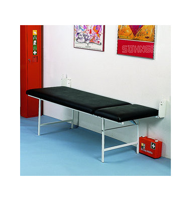 Ruheraumliege 6001224s, schwarz, verstellbares Kopfteil, klappbar