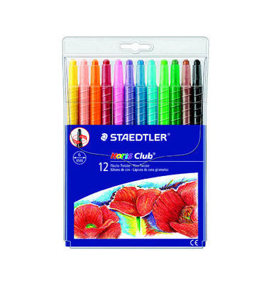 Wachsmalstifte Noris Club 221, 221 NWP12, farbig sortiert, rund, 0,6x21cm (&Oslash;xL)