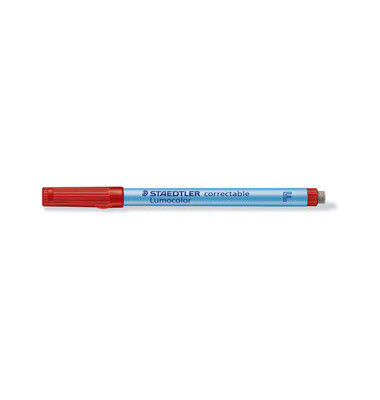 Folienstift Lumocolor correctable, 305 F-2, rot, 0,6mm, Rundspitze, nachf&uuml;llbar