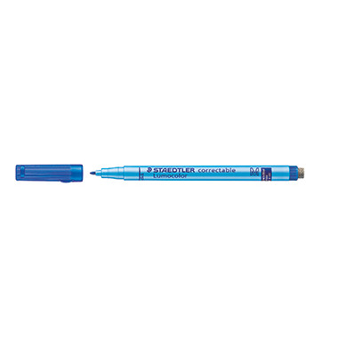 Folienstift Lumocolor correctable, 305 M-3, blau, 1mm, Rundspitze, nachf&uuml;llbar