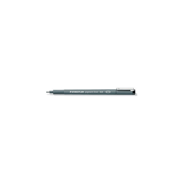 4007817327104 - Fineliner Pigment 08mm schwarz dokuecht 4007817327104 Staedtler