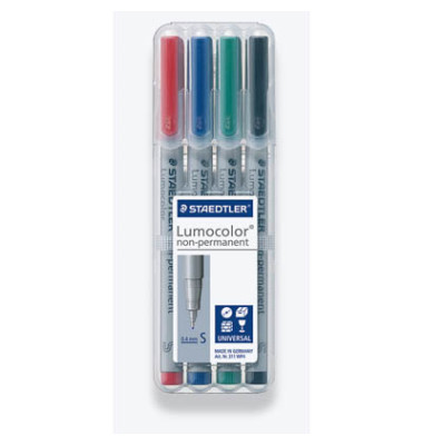 Folienstift 311 S farbig sortiert 0,4 mm 4er-Etui non-permanent