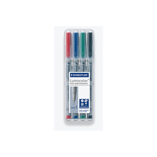 4007817307748 - Folienstift 311 S farbig sortiert 04 mm 4er-Etui non-permanent 4007817307748 Staedtler (Lumocolor) 4 Stück