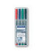 Folienstifte-Set Lumocolor, 312 WP4, 4-farbig sortiert, 1-2,5mm, Keilspitze, nachf&uuml;llbar