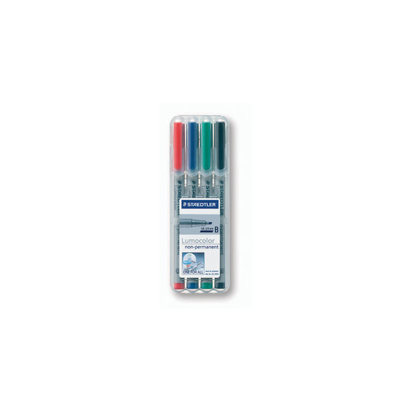 4007817304211 - Folienstift 312 B farbig sortiert 10-25 mm 4er-Etui non-permanent 4007817304211 Staedtler (Lumocolor) 4 Stück