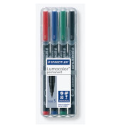 Folienstifte-Set Lumocolor, 313 WP4, 4-farbig sortiert, 0,4mm, Rundspitze, nachf&uuml;llbar