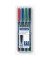 Folienstifte-Set Lumocolor, 313 WP4, 4-farbig sortiert, 0,4mm, Rundspitze, nachf&uuml;llbar