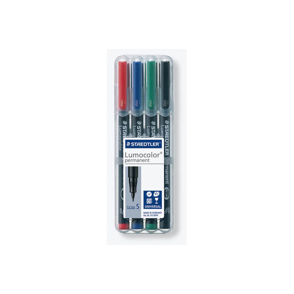 4007817308431 - Folienstift 313 S 4er-Etui sortiert 04 mm permanent 4007817308431 Staedtler (Lumocolor) 4 Stück