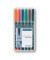 Folienstifte-Set Lumocolor, 313 WP6, 6-farbig sortiert, 0,4mm, Rundspitze, teils nachf&uuml;llbar