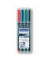 Folienstifte-Set Lumocolor, 314 WP4, 4-farbig sortiert, 1-2,5mm, Keilspitze, nachf&uuml;llbar
