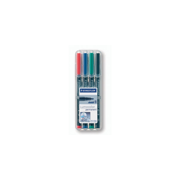4007817304297 - Folienstift 314 B farbig sortiert 10-25 mm 4er Etui permanent 4007817304297 Staedtler (Lumocolor) 4 Stück