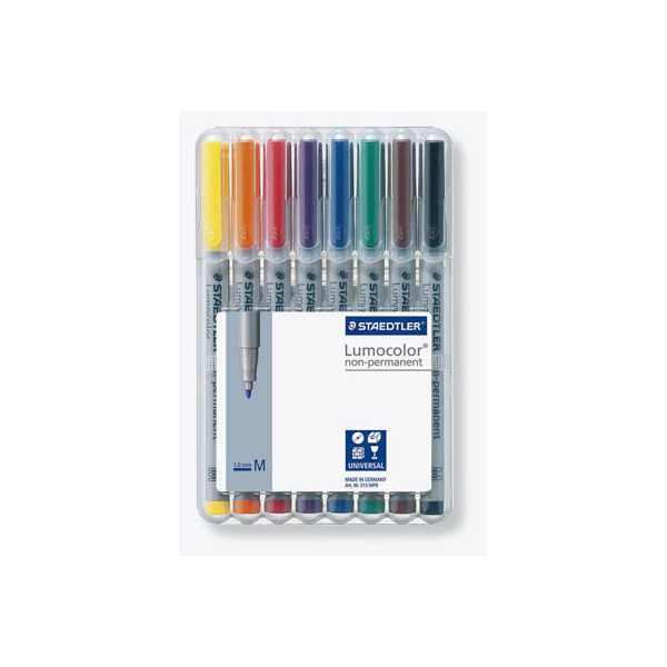 4007817309339 - Folienstift 315 M farbig sortiert 10 mm 8er Etui non-permanent 4007817309339 Staedtler (Lumocolor) 8 Stück