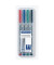 Folienstifte-Set Lumocolor, 316 WP4, 4-farbig sortiert, 0,6mm, Rundspitze, nachf&uuml;llbar